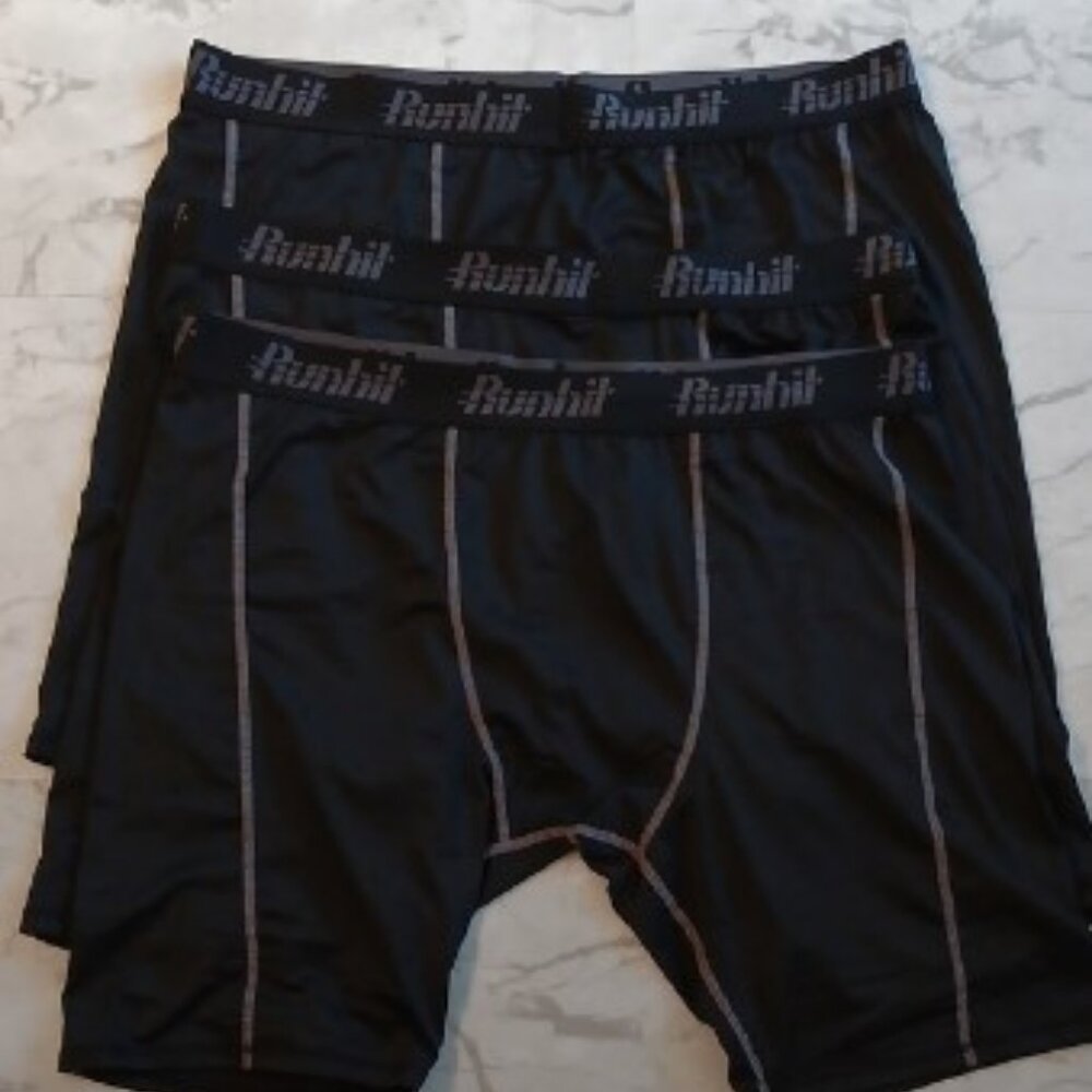 Runhit Men's Black Compression Short 3 pk Size 4X